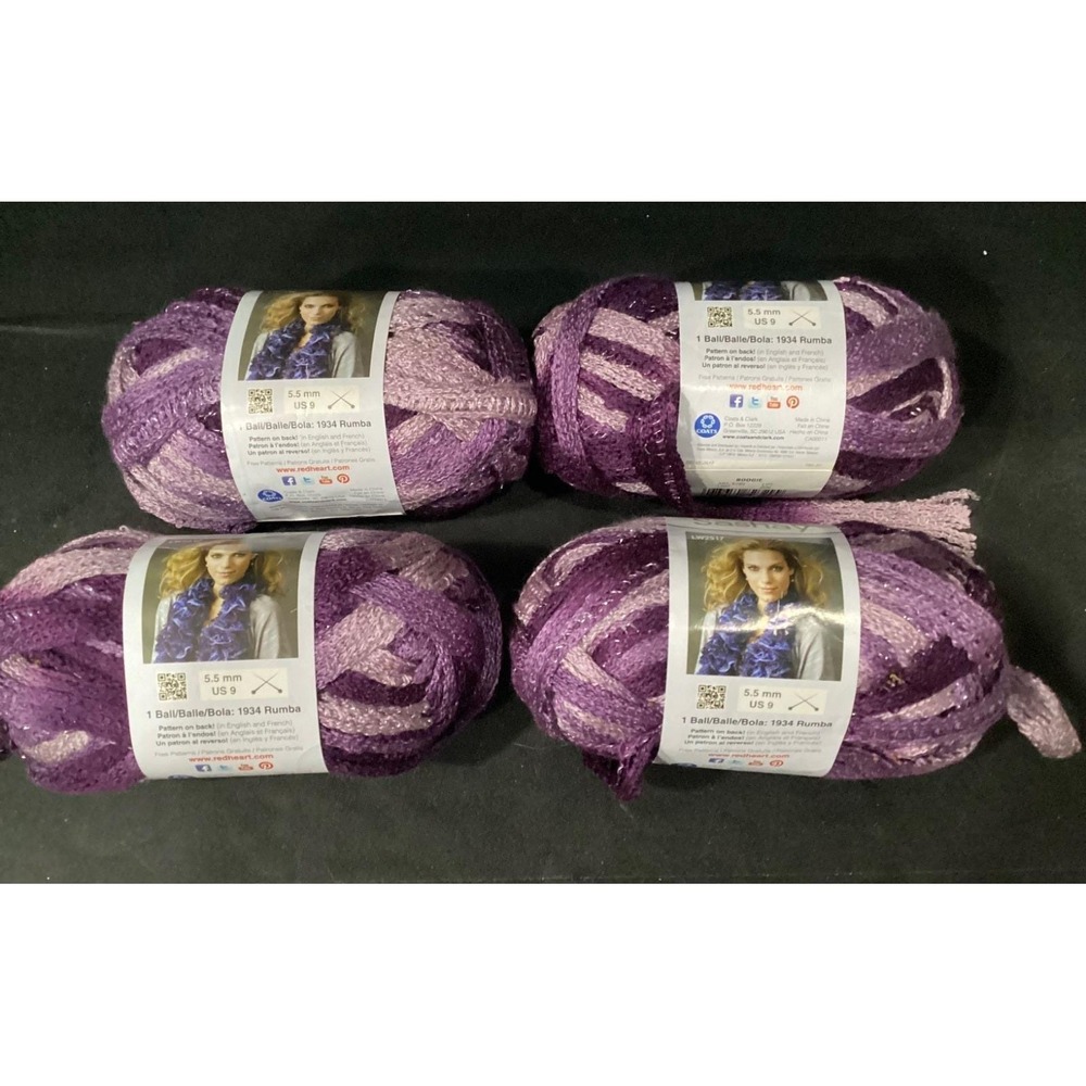 Red Heart Boutique Sashay Yarn Lot 4 Skeins Boogie Super Bulky Acrylic New - Picture 2 of 5
